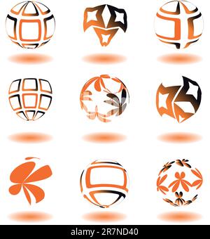 Set of letter 6 vector icons such identity Stock Vector