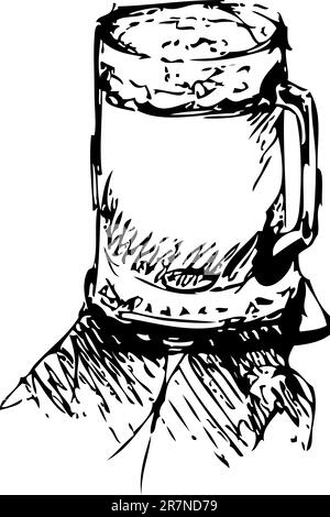 Vector illustration of Sketchy Beer Stock Vector