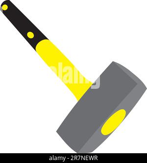 Heavy sledge hammer. Building and repair. The big hammer Stock Vector