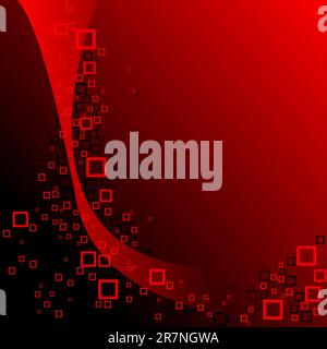 red and black squares composition, abstract vector art illustration Stock Vector