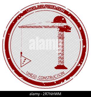 under construction stamp, abstract art illustration Stock Vector