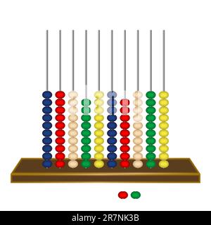 vertical abacus against white background, abstract vector art illustration Stock Vector