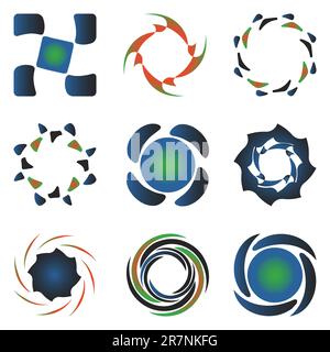 various design elements collection against white background, abstract vector art illustration Stock Vector