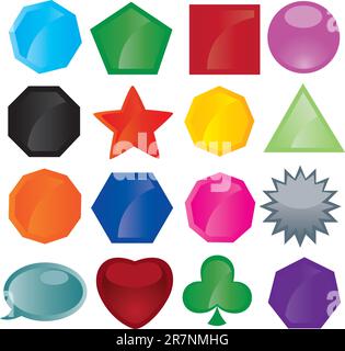 Vector illustration of different button icons Stock Vector