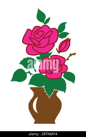 vector silhouette of the rose on white background Stock Vector