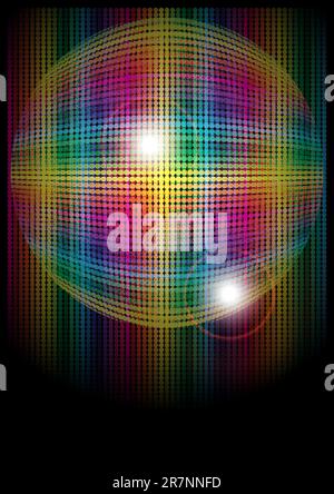Abstract Background - Multicolor Dotted Circle on Dark Background Stock Vector