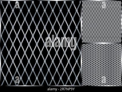 Vector Metal Grill Seamless Pattern. Metallic background Stock Vector ...