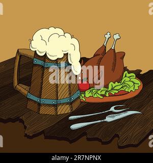 beer background, this illustration may be useful as designer work Stock Vector