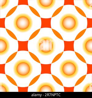 orange circles seamless pattern, abstract art illustration Stock Vector