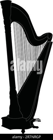 harp illustration - vector Stock Vector