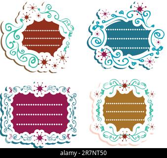 Label vintage Blank frames-stickers Retro style Stock Vector