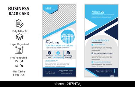 Digital marketing agency rack card double-sided dl flyer design Stock Vector