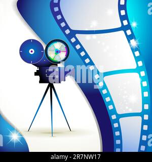 Film frames with camera Stock Vector