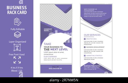 Rack Card Design for Corporate Business and Dl Flyer. Stock Vector