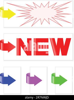 Set of colorful arrows pointing at the item Stock Vector