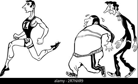 Runners on white Stock Vector