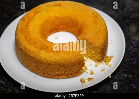 Traditional Brazilian cornmeal cake typical of the June festivities. 'bolo de fubá' Stock Photo