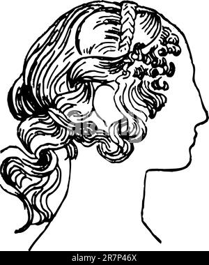 Woman's head isolated on white Stock Vector