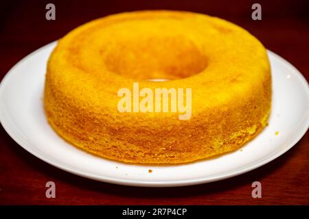 Traditional Brazilian cornmeal cake typical of the June festivities. 'bolo de fubá' Stock Photo