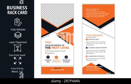 Business Rack Card Corporate DL Flyer Template Design Stock Vector