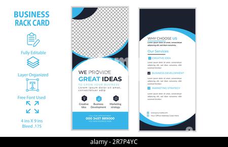 Corporate Rack Card DL Flyer Template Design Stock Vector