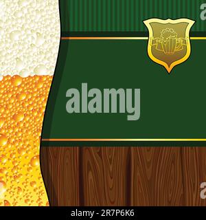 beer background, this illustration may be useful as designer work Stock Vector