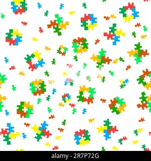 Seamless color texture - a pattern of eight-bit fellows Stock Vector