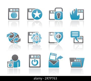 Internet, website and  Security Icons - vector icon set Stock Vector