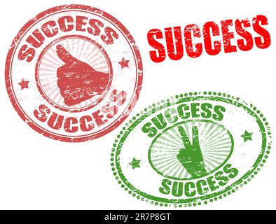 Set of grunge rubber stamps  with  the word success written inside, vector illustration Stock Vector