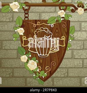 beer background, this illustration may be useful as designer work Stock Vector