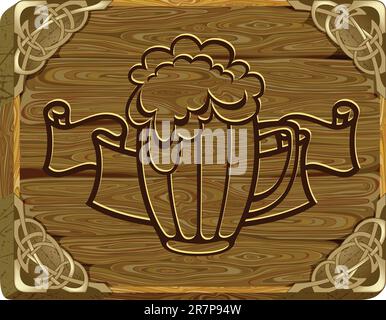 beer background, this illustration may be useful as designer work Stock Vector