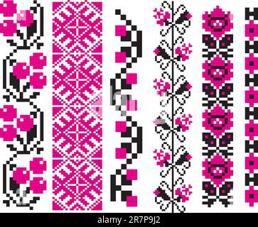 Ornament used in Ukrainian folk crafts, embroidery and painting. Vector illustration. Stock Vector