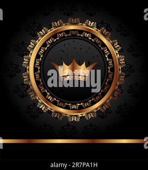 Illustration royal background with golden frame - vector Stock Vector ...