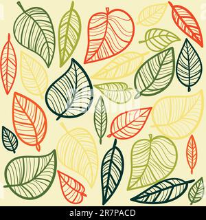 Autumn leaves background, vector illustration Stock Vector