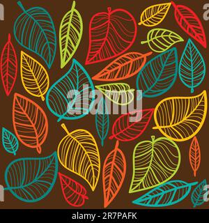Autumn leaves background, vector illustration Stock Vector