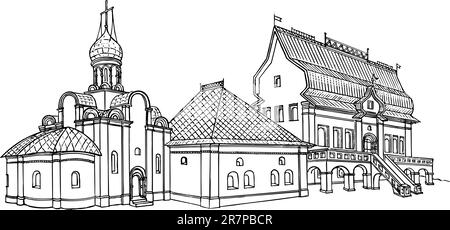 Monastery complex Stock Vector