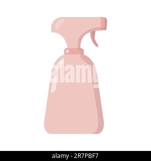 Vector pink spray bottle isolated on white background in flatt style Stock Vector