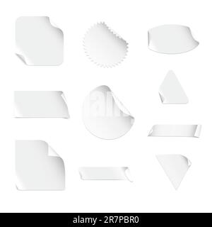 Set Of Blank Realistic Stickers Stock Vector