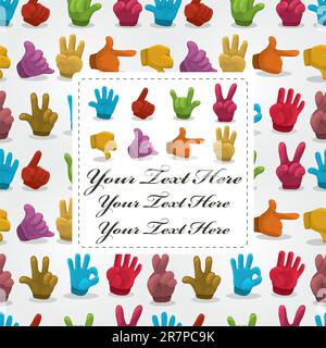 cartoon finger card Stock Vector