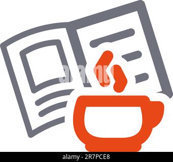 Reading icon: hot cup and book Stock Vector