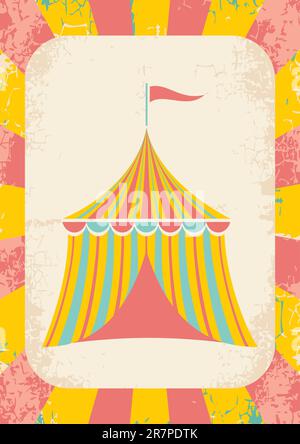 Illustration of a circus tent on a bright background Stock Vector