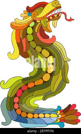 Multi-colour dragon Stock Vector