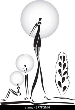 Africans. Illustration on white background for design Stock Vector