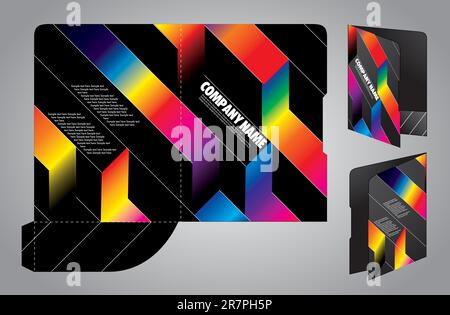 Folder with die cut Stock Vector