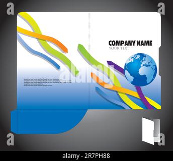 Folder with die cut Stock Vector