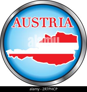 Vector Illustration for Austria, Round Button. Stock Vector
