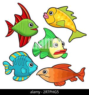 A colorful fish set Stock Vector