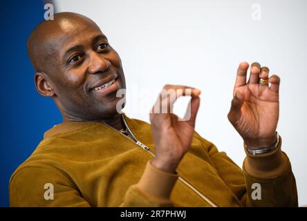 Berlin, Germany. 06th June, 2023. Joe Chialo (CDU), Berlin's Senator for Culture and Social Cohesion, sits in his office in Berlin's cultural administration during an interview with Deutsche Presse-Agentur dpa. Credit: Bernd von Jutrczenka/dpa/Alamy Live News Stock Photo