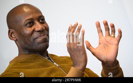 Berlin, Germany. 06th June, 2023. Joe Chialo (CDU), Berlin's Senator for Culture and Social Cohesion, sits in his office in Berlin's cultural administration during an interview with Deutsche Presse-Agentur dpa. Credit: Bernd von Jutrczenka/dpa/Alamy Live News Stock Photo