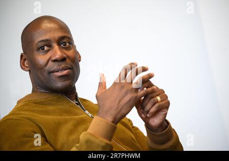 Berlin, Germany. 06th June, 2023. Joe Chialo (CDU), Berlin's Senator for Culture and Social Cohesion, sits in his office in Berlin's cultural administration during an interview with Deutsche Presse-Agentur dpa. Credit: Bernd von Jutrczenka/dpa/Alamy Live News Stock Photo